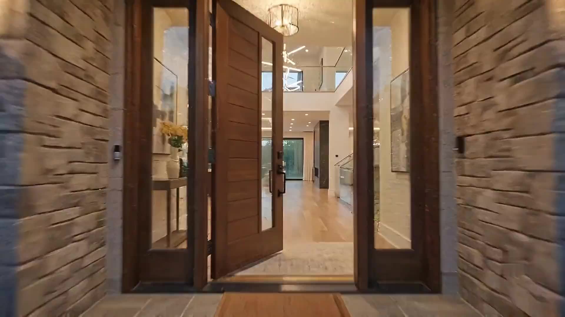 Bright modern entry hall of a Northern Virginia home